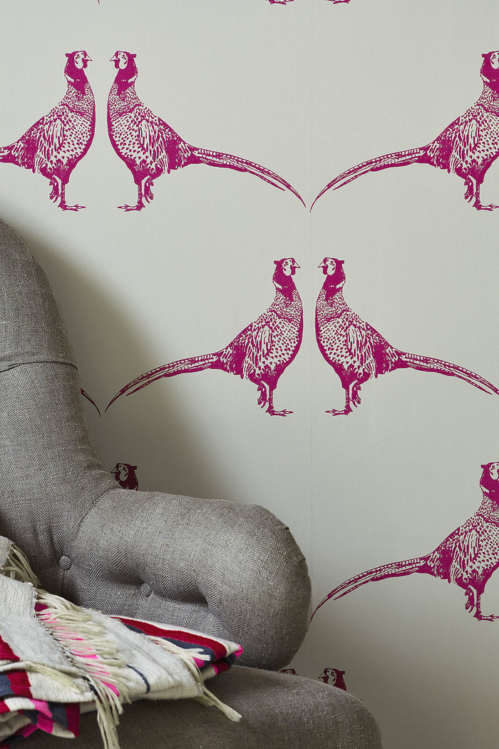 Pheasant - Pink Wallcovering