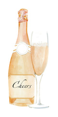 Pink Champagne Folded Note Card - NC113