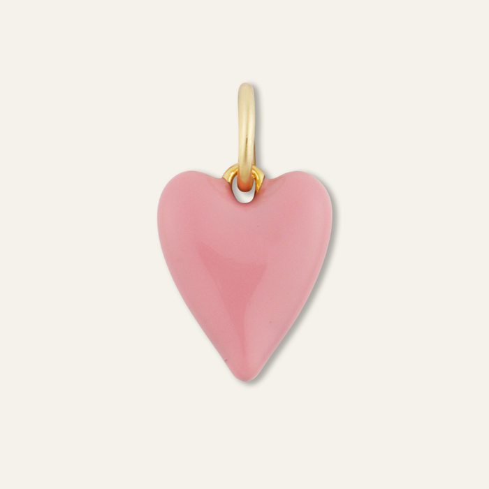 Pink Enamel Heart Charm