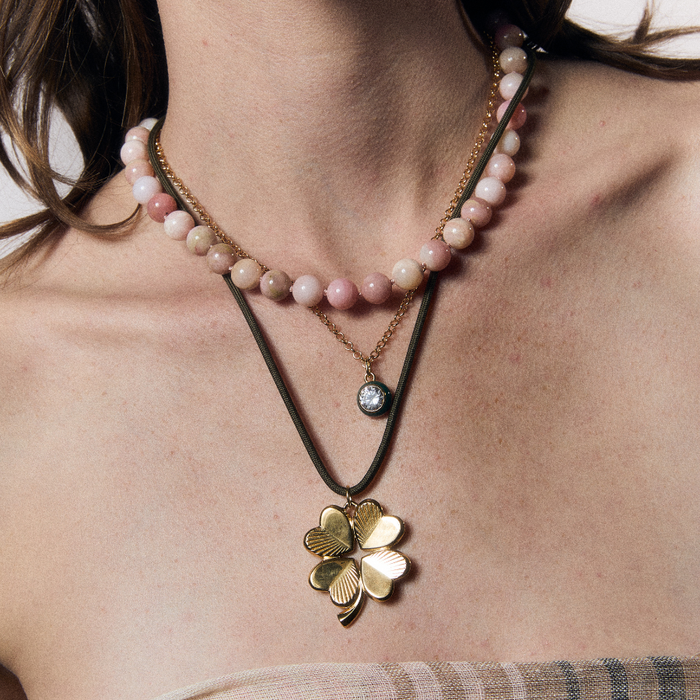 Pink Opal Knotted Gemstone Necklace