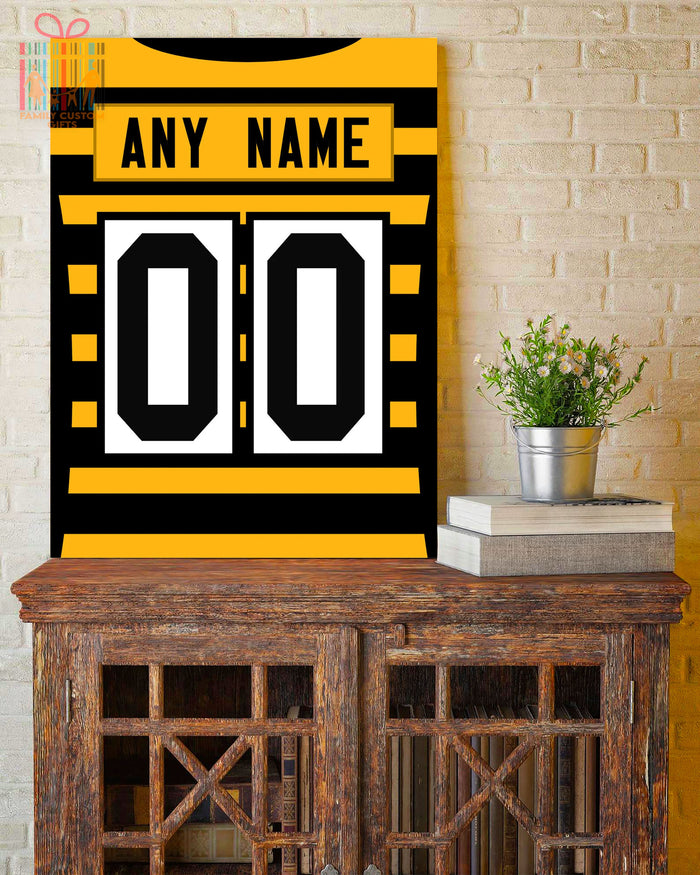 Pittsburgh Jersey Custom Canvas Print Wall Art for Boy Girl Men Women American Football Personalized Canvas Art