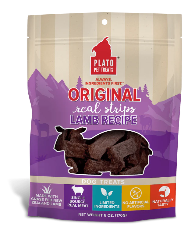 Plato Original Real Strips Lamb Dog Treats