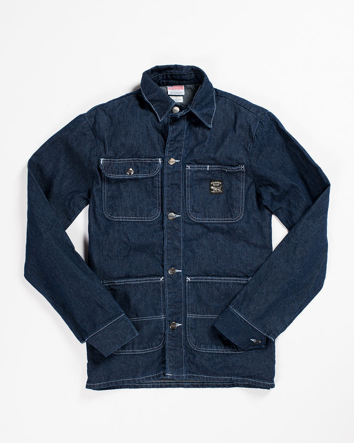 Pointer Black Label Washed Chore Coat Indigo Denim