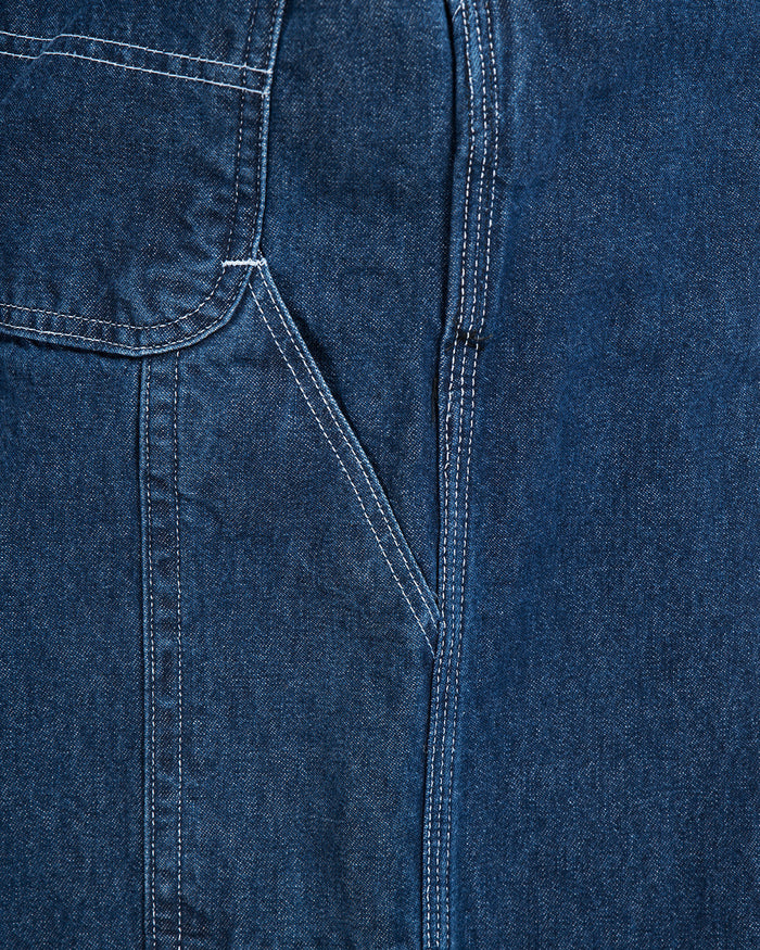 Pointer Washed Indigo Denim High Back Overalls