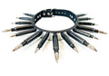 Real Nickel BulletLeather  Choker Metal Plate Over Leather