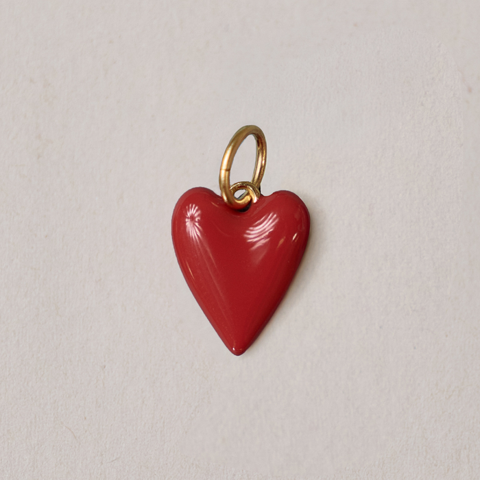 Red Enamel Heart Charm