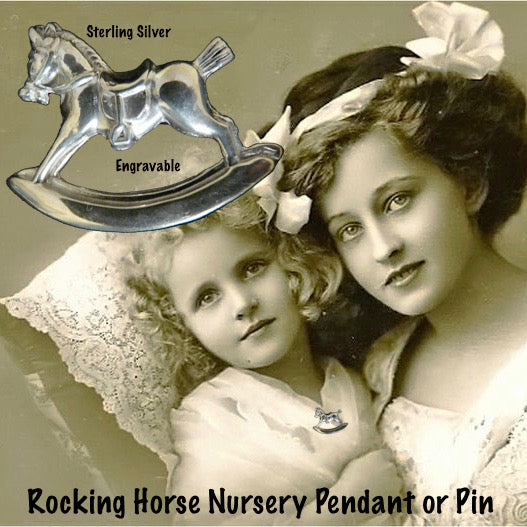 Rocking Horse Nursery Pendant or Pin