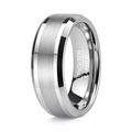 Satin Finish Men's Tungsten Wedding Band with Polished Edges | 8mm