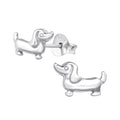 Sausage Dog stud earrings in sterling silver