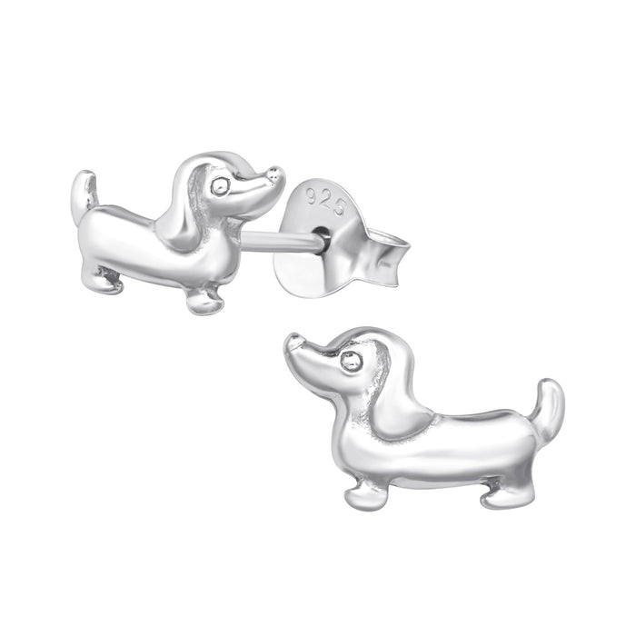 Sausage Dog stud earrings in sterling silver