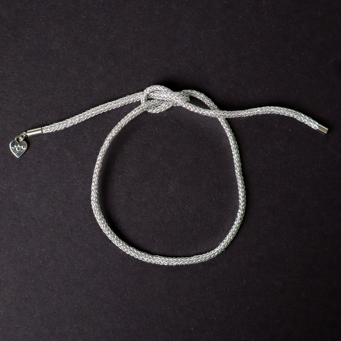 Silver Lurex Bracelet Cord