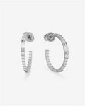 Silver Overlay 25Mm 'The Maven' Cubic Zirconia Medium Hoops