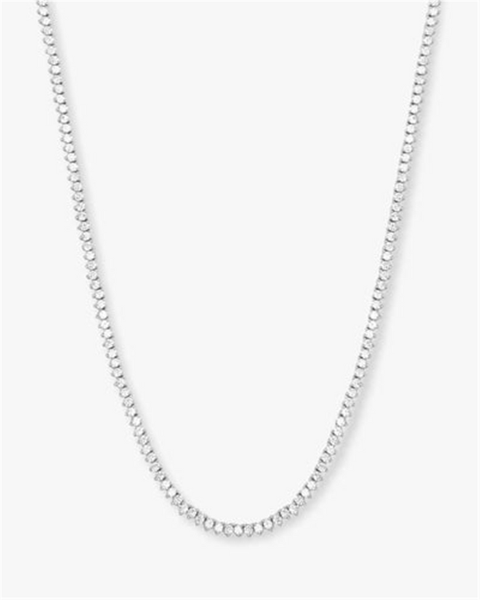 Silver Overlay 'Baby Not Your Basic' Cubic Zirconia Tennis Necklace