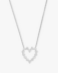Silver Overlay 'She's An Icon' Cubic Zirconia Baby Heart Necklace