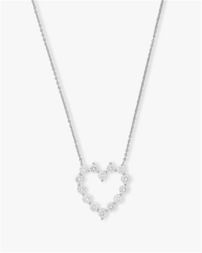 Silver Overlay 'She's An Icon' Cubic Zirconia Baby Heart Necklace