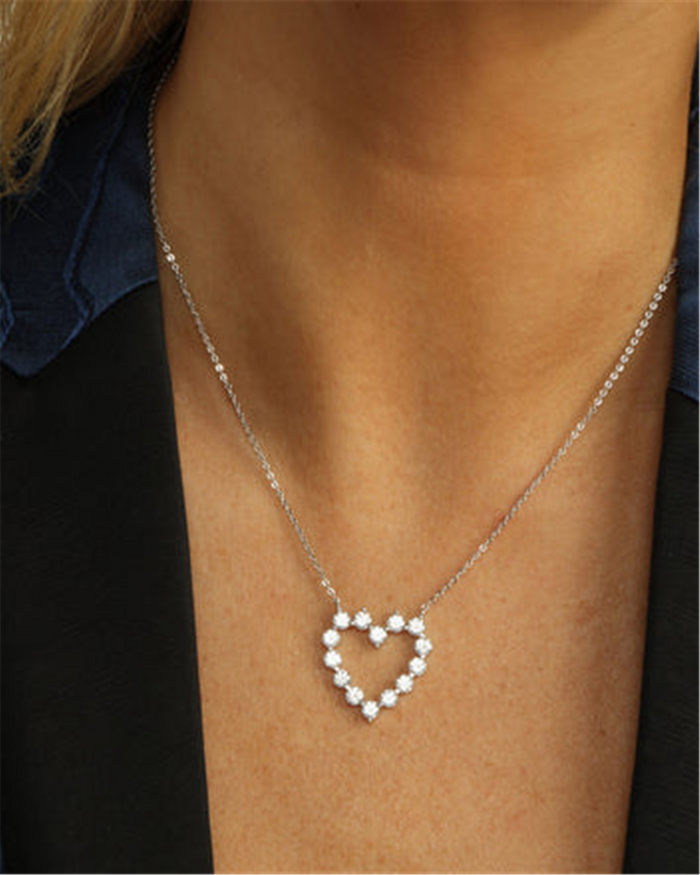 Silver Overlay 'She's An Icon' Cubic Zirconia Baby Heart Necklace
