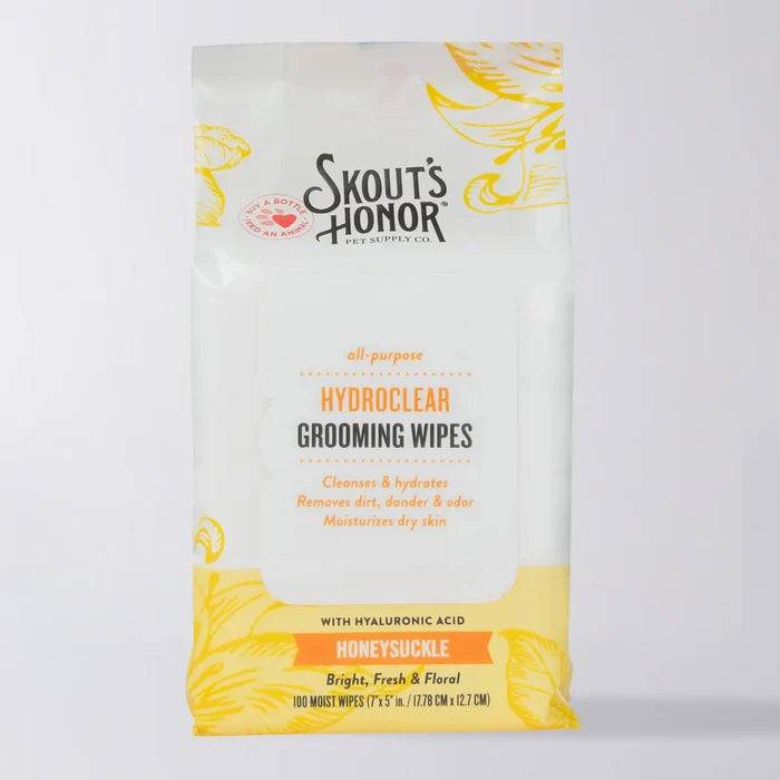 Skout's Honor HydroClear™ Grooming Wipes - Honeysuckle