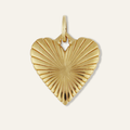 Small Ribbed Heart of Gold Charm