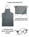 Spectacular Apron Combo - Hand-Eye Herringbone Apron + Clear Spectacle
