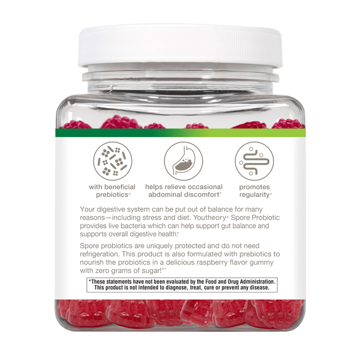SPBG.00135.BTL Youtheory Spore Probiotic Gummy Gummies Product Image - Left