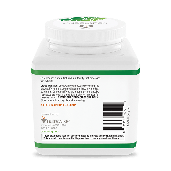 SPBPA.00721 Youtheory Spore Probiotic Powder Sweet Flavor 3.45 oz Product Image - Back