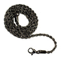 Stainless Steel Black 3.0mm Rope Chain, Length: 24 inch