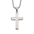 Stainless Steel Cross Drop Pendant With Round Box Chain