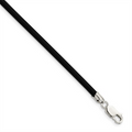 Sterling Silver 3mm Black Rubber Cord Chain