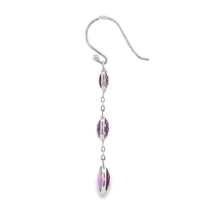 Sterling Silver Amethysts Dangle Earrings