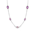 Sterling Silver Amethysts Station Necklace