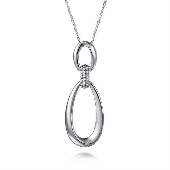 Sterling Silver Bujukan Drop Pendant Necklace