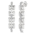 Sterling Silver Dangle Natural Diamonds Earrings