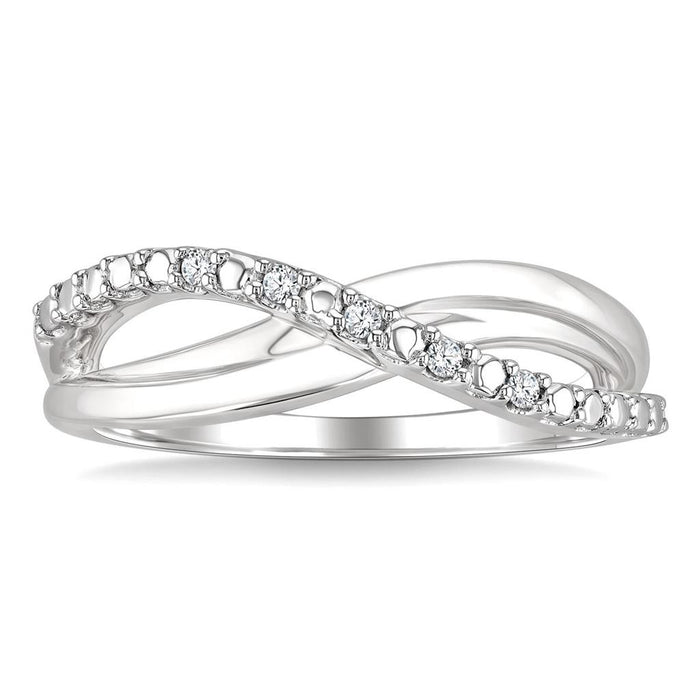 Sterling Silver Diamonds Twisted Ring