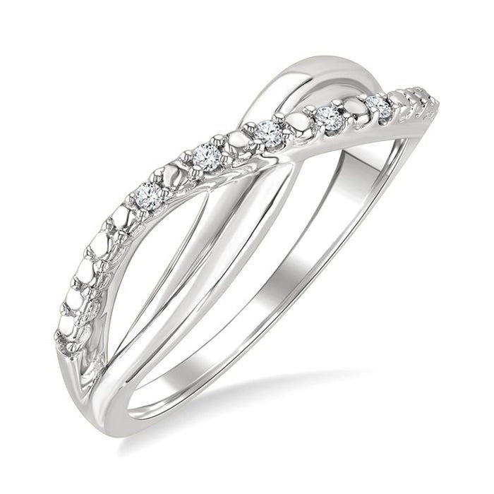 Sterling Silver Diamonds Twisted Ring