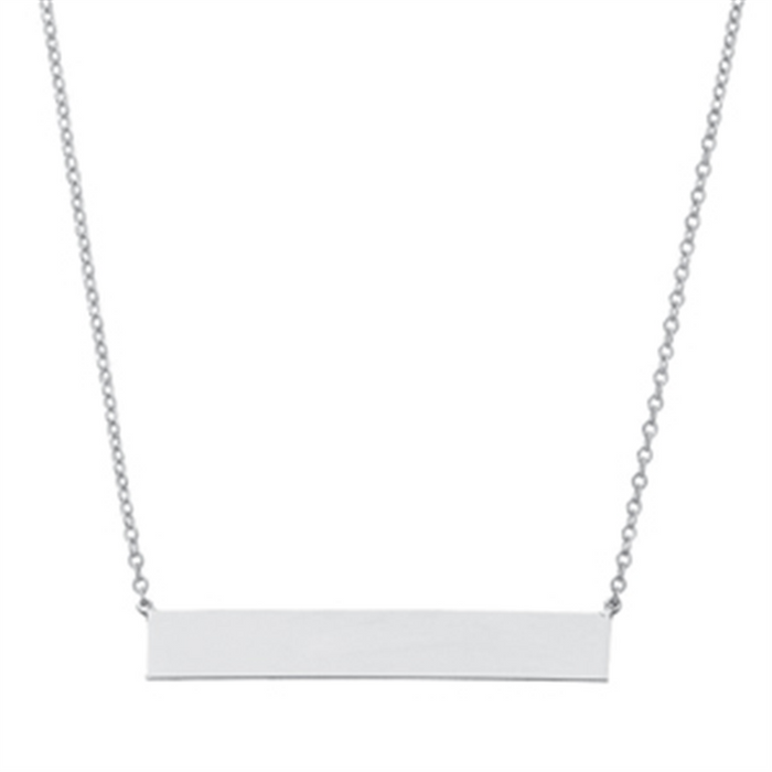Sterling Silver Engravable Bar Necklace