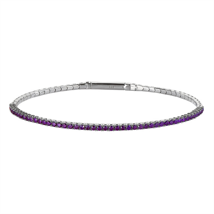 Sterling Silver February Birthstone Flex Bracelet
