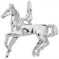 Sterling Silver Galloping Horse Charm