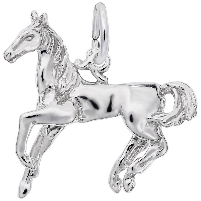 Sterling Silver Galloping Horse Charm
