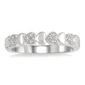 Sterling Silver Heart Shape Stackable Diamond Ring