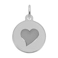 Sterling Silver Initial Disc Heart Charm