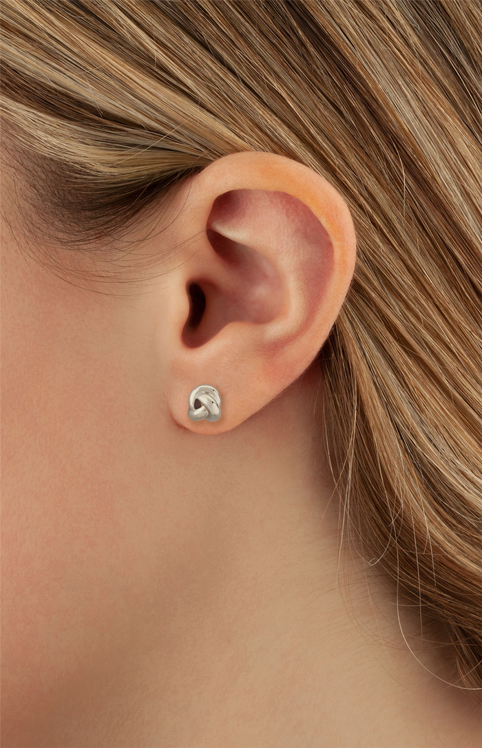 Sterling Silver Love Knot Earrings