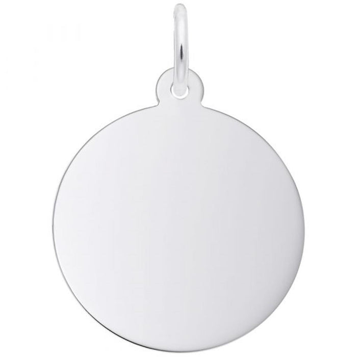 Sterling Silver Medium Round Disc Charm