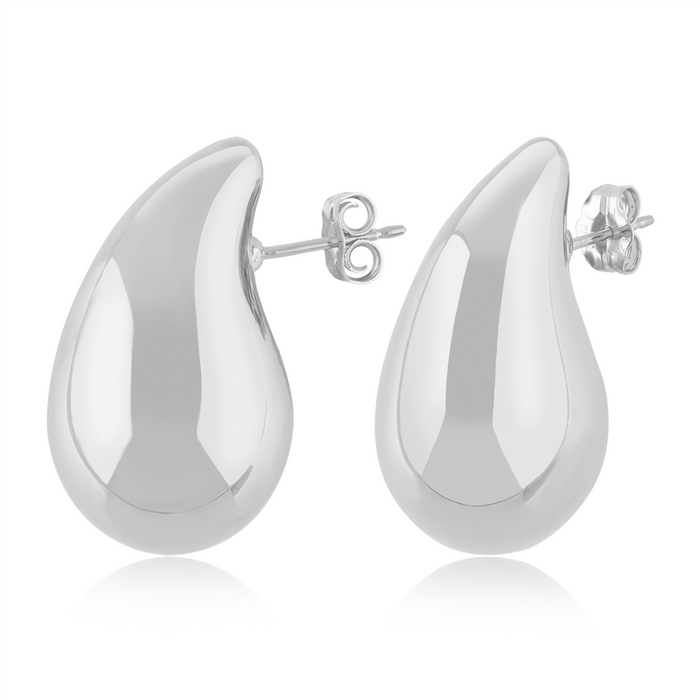 Sterling Silver Medium Tear Drop Stud Earring