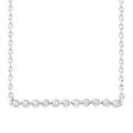 Sterling Silver Natural Diamonds Bar Necklace