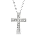 Sterling Silver Natural Diamonds Cross Pendant
