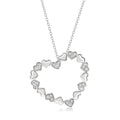 Sterling Silver Natural Diamonds Heart Pendant