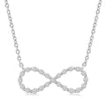 Sterling Silver Natural Diamonds Infinity Necklace