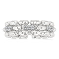 Sterling Silver Panther Link Natural Diamonds Ring