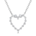 Sterling Silver Petite Heart Diamond Pendant Necklace