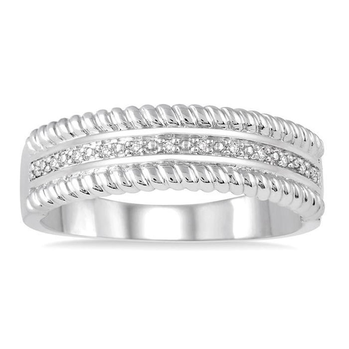 Sterling Silver Rope Edge Stackable Ring